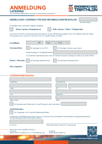 Brombachseetriathlon - Catering Formular