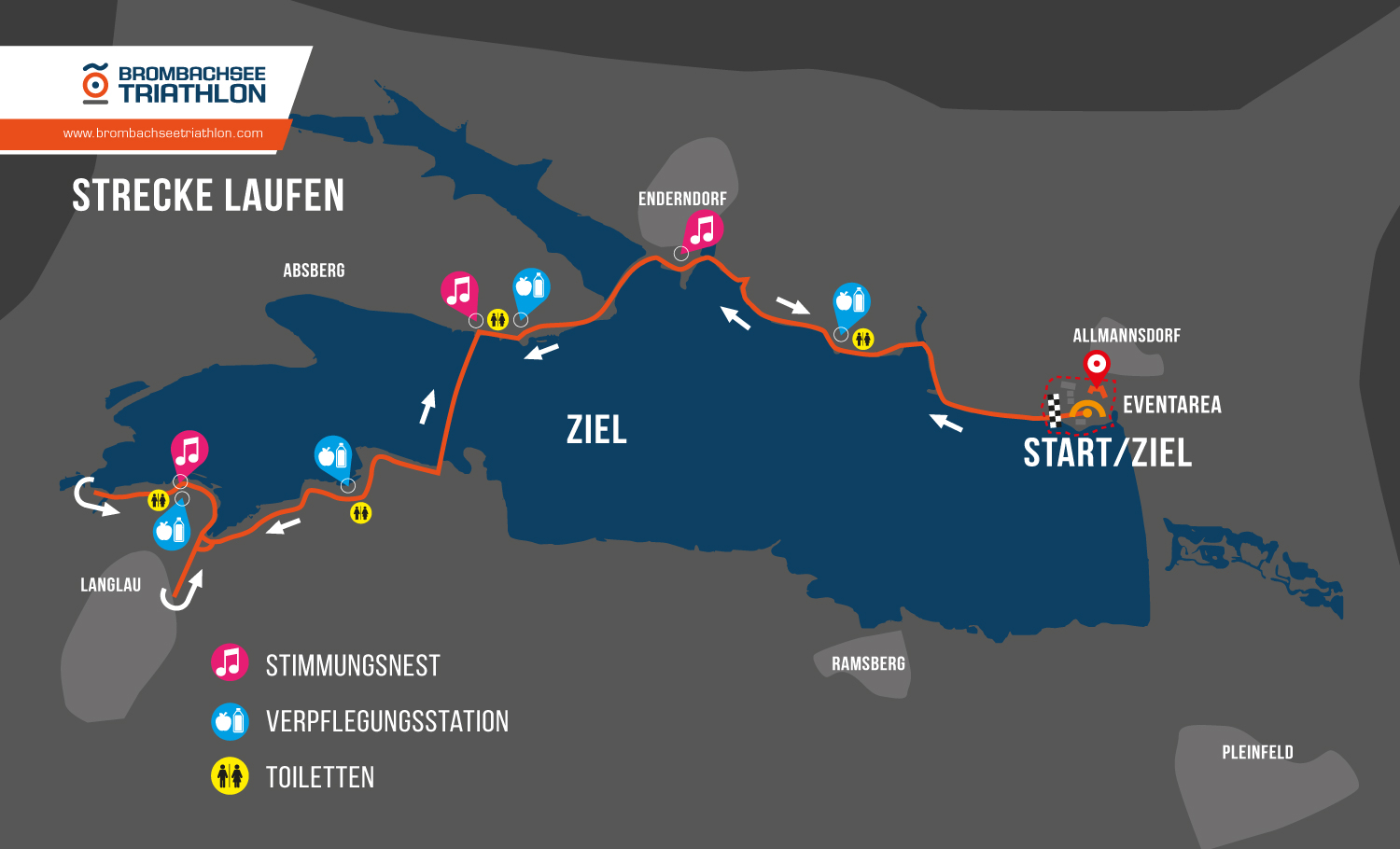 Brombachseetriathlon Laufstrecke