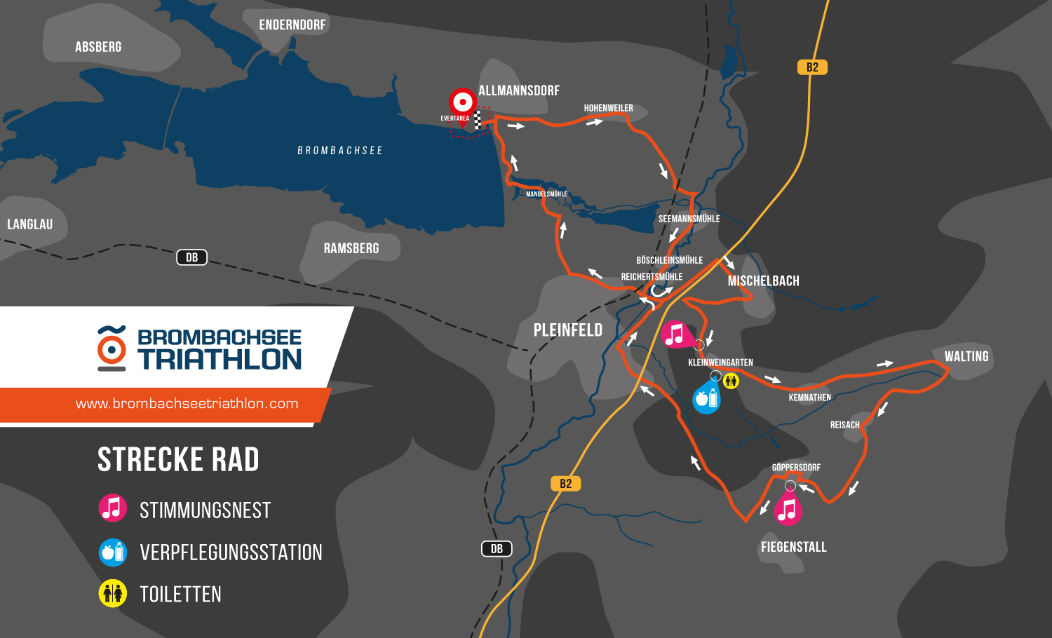 Brombachseetriathlon Radstrecke